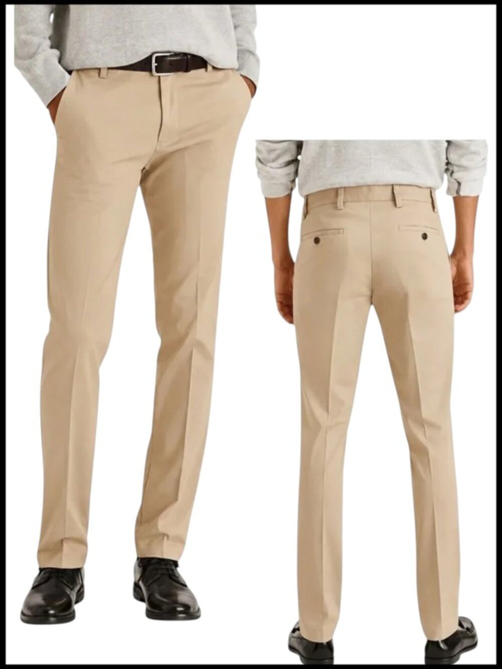 Dockers Chino Pants Tan Khaki Slim Fit Flat Front 36 x 30